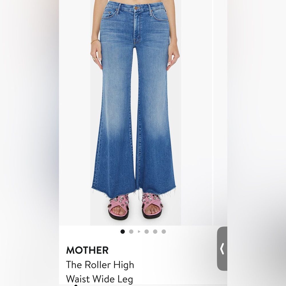 MOTHER High-Rise Wide Leg Jeans in Faded Blue